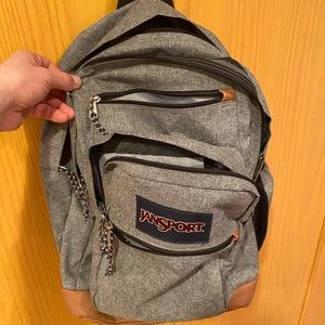 Gray Jansport Backpack - Two Main compartments with Laptop sleeve